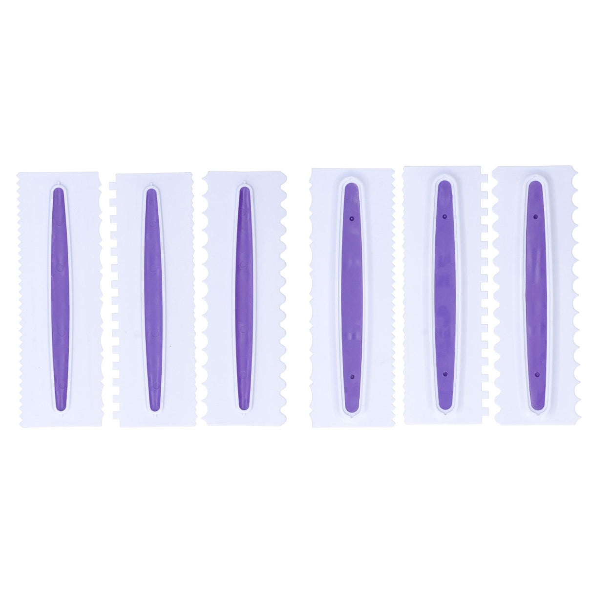 3Pcs Cake Icing Spatula Frosting Scraper Comb Edge Smoothing Decorating Tool Plastic