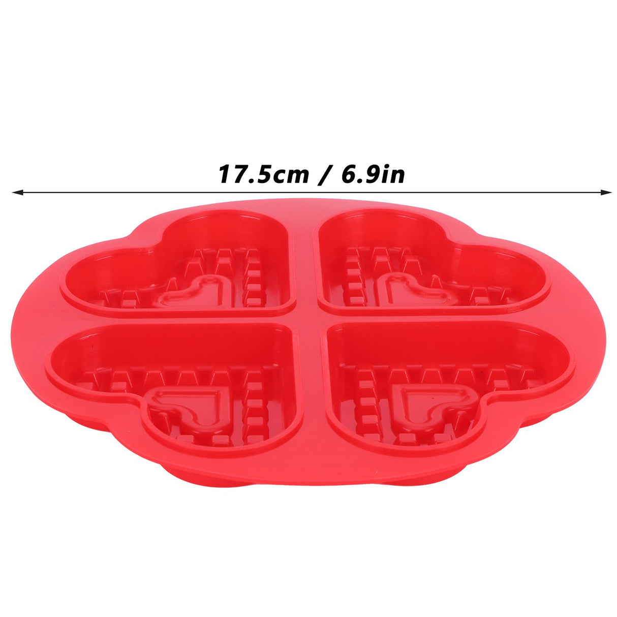 DIY Waffle Mold Reusable Silicone Muffin Cake Mould Baking Utensil Kitchen Accessory(4Grid HeartShape )