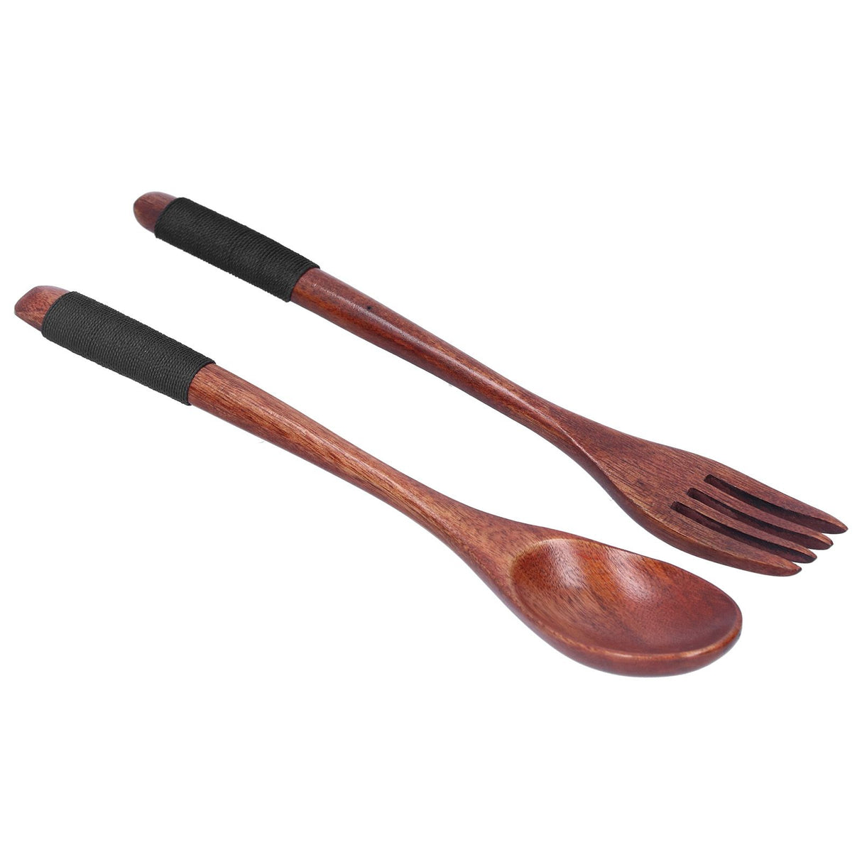 Japanese Style Cutlery Set Wooden Spoon Fork Soup Teaspoon Kitchen Cooking Utensil Tools