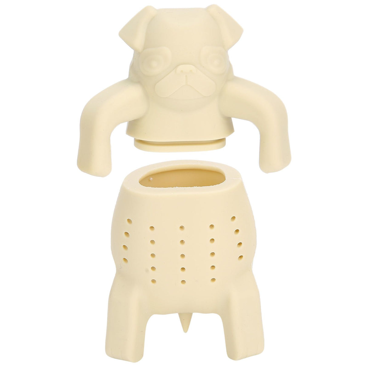 Cute Dog Shape Tea Strainer Silicone Tea Leaf Infuser Filter for Home Office Use Beige