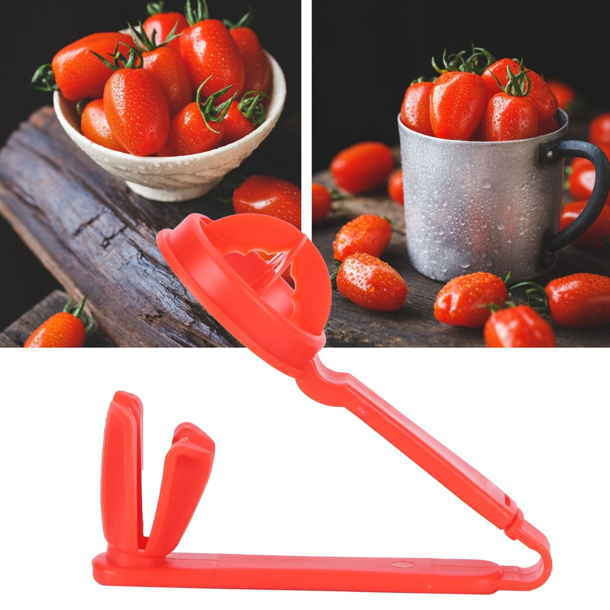 Red Fruit Cutter Innovative Mini Tomato Strawberry Grape Divider Kitchen Accessory