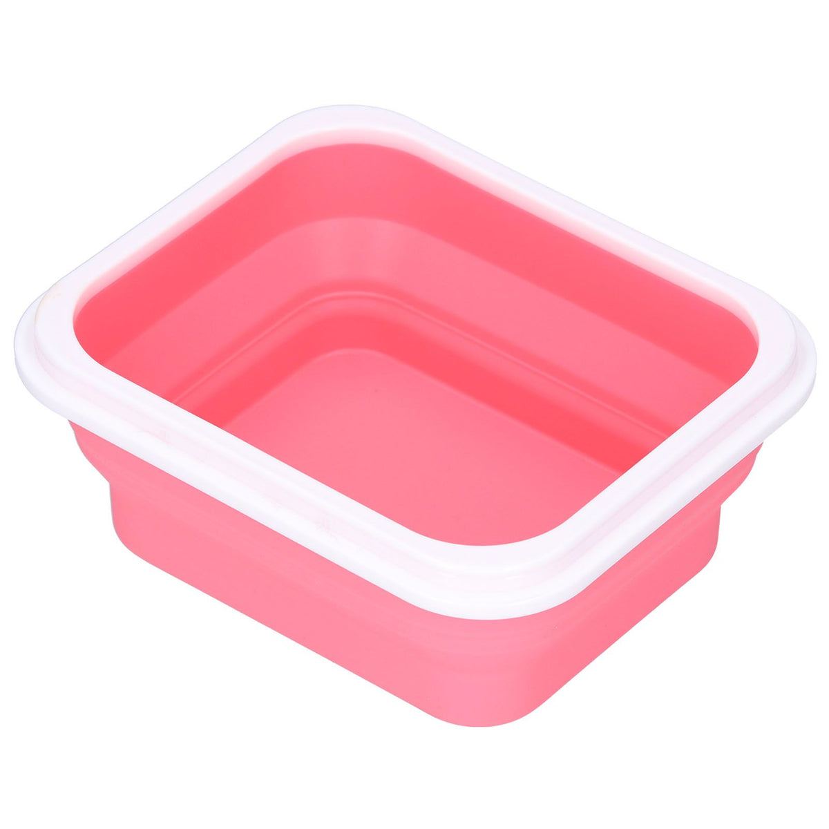 Silicone Insulation Box Portable Lunch Box with Integrated Fork Spoon for Office SchoolPink 600ML