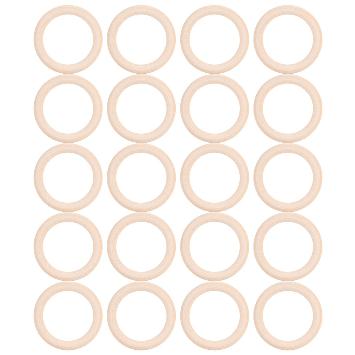20Pcs Wood Baby Natural Teething Rings DIY Jewelry Circle Pendant Craft Making Accessory70mm