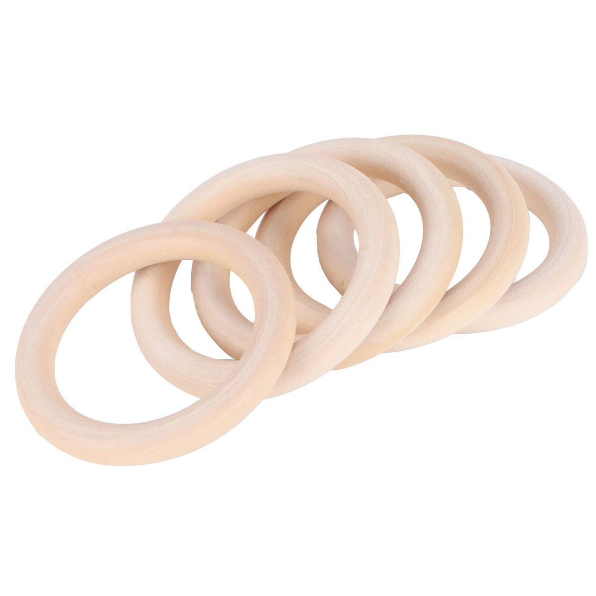 20Pcs Wood Baby Natural Teething Rings DIY Jewelry Circle Pendant Craft Making Accessory70mm