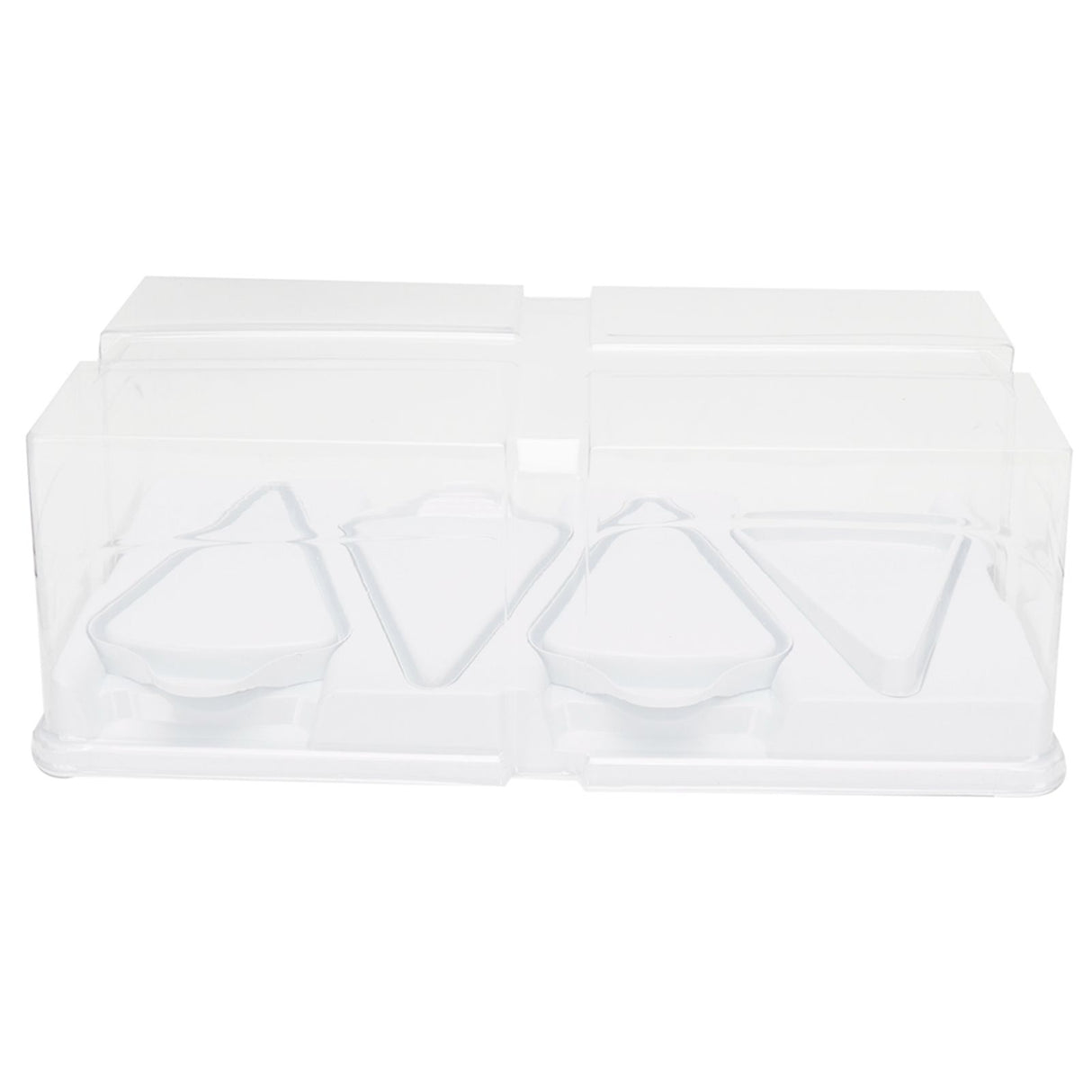 10pcs Baking Cake Box 4 Grid Triangular Transparent Material Cake Box for Dessert Bakery