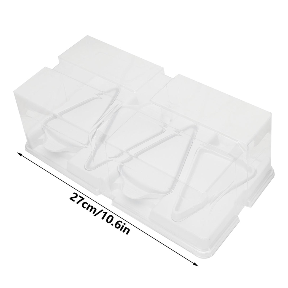 10pcs Baking Cake Box 4 Grid Triangular Transparent Material Cake Box for Dessert Bakery