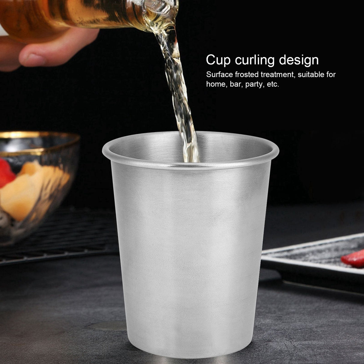 Water Cup Portable Non Slip 304 Stainless Steel Beer Wine Mug Drinkware for Home Use(230ml )