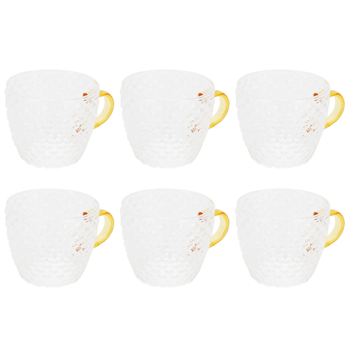 6Pcs Heat Resistant Glass Cup Tea Cup with Handle Tea Set Accessories for Home Tea House