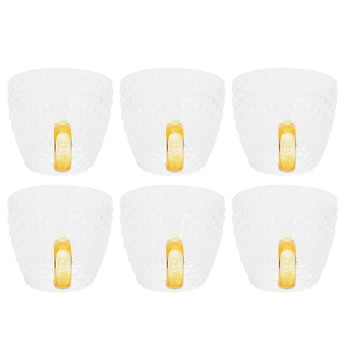 6Pcs Heat Resistant Glass Cup Tea Cup with Handle Tea Set Accessories for Home Tea House