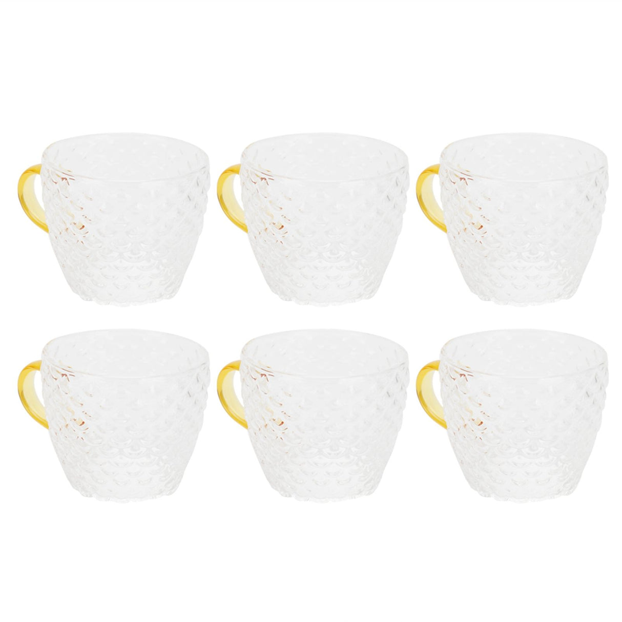 6Pcs Heat Resistant Glass Cup Tea Cup with Handle Tea Set Accessories for Home Tea House