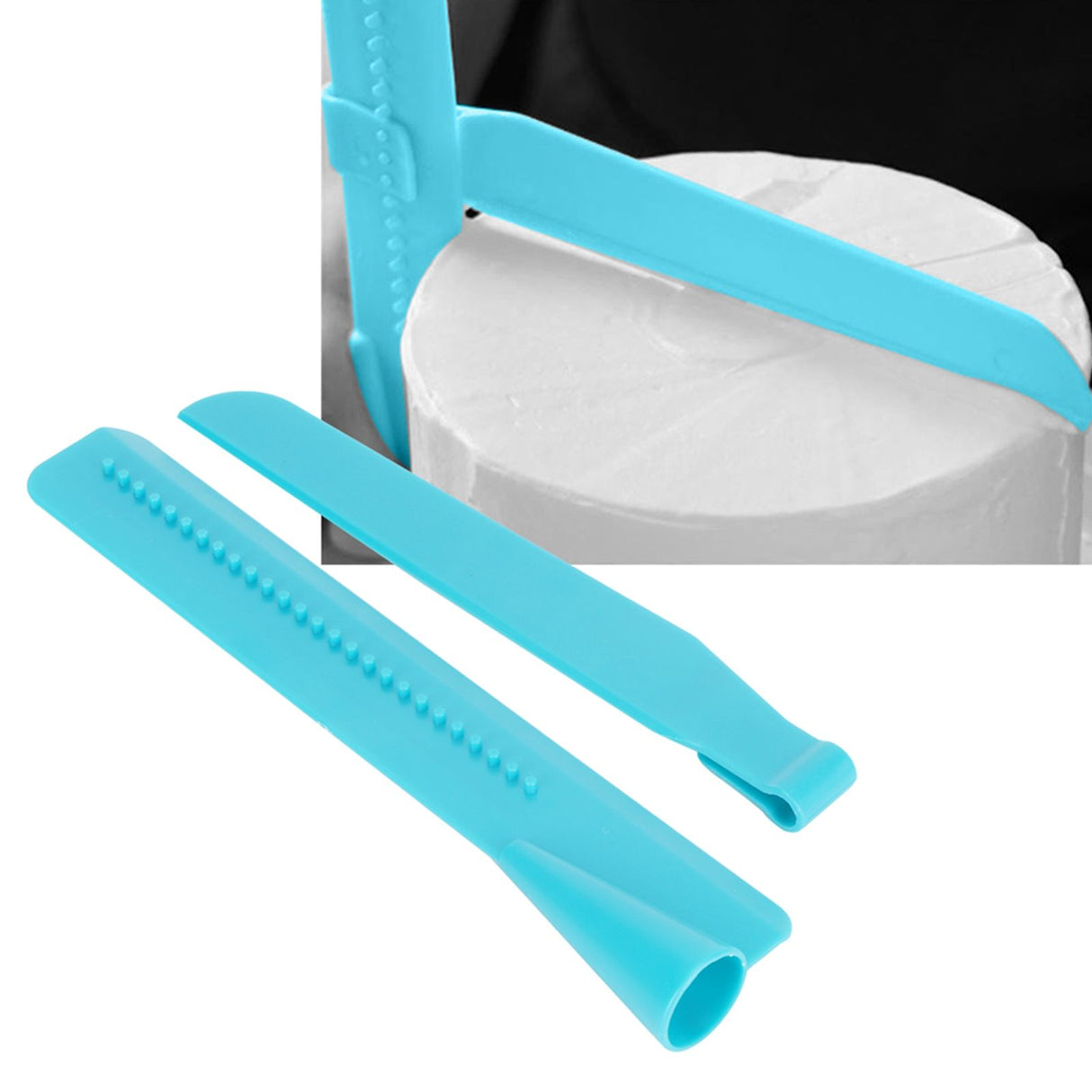 Cake Smoother Ruler Height Adjustable Cream Butter Scraper Cake Decorating Tool Blue