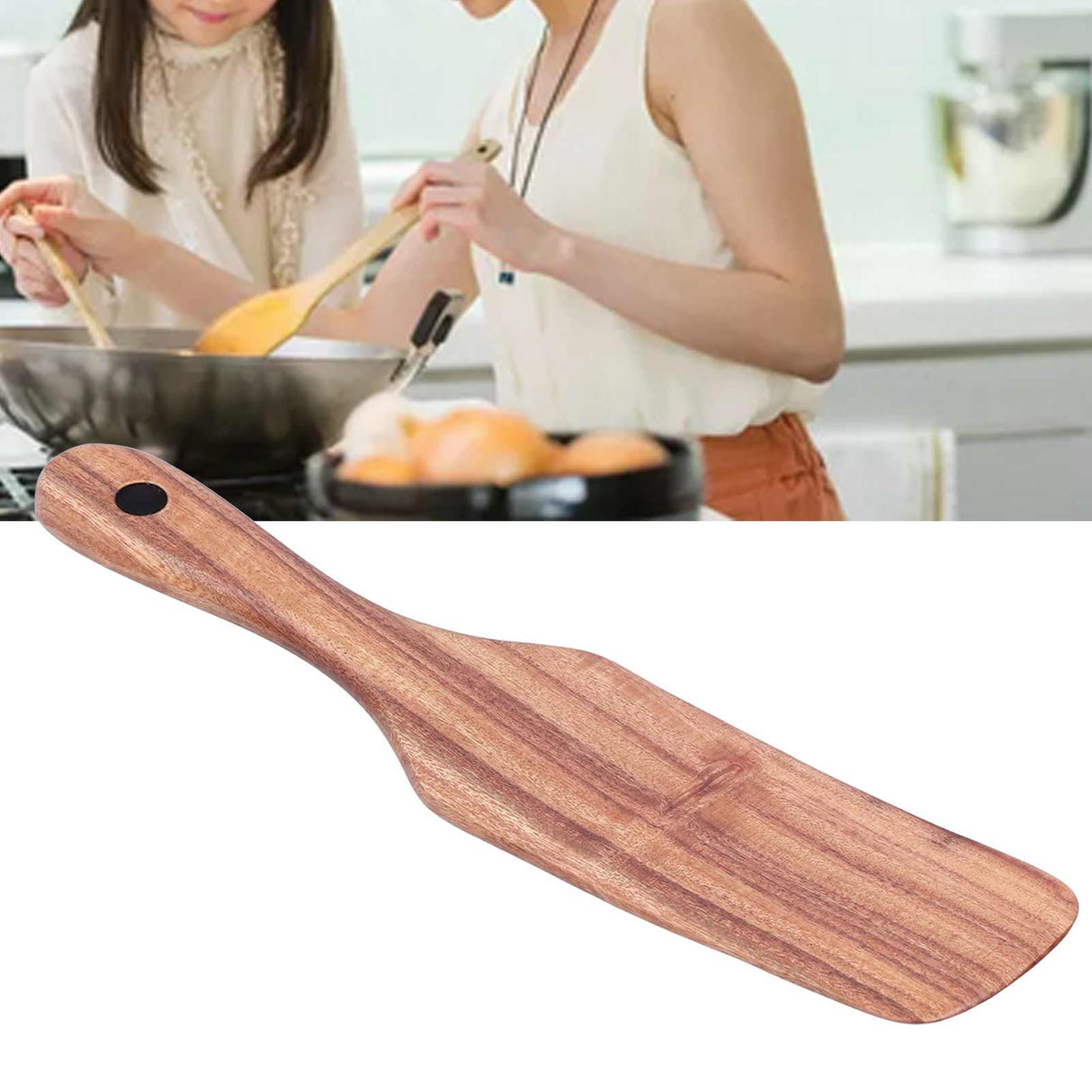 Wooden Frying Spatula Beefsteak Shovel Spurtle Tableware Kitchen Cooking Utensil23.5x5cm