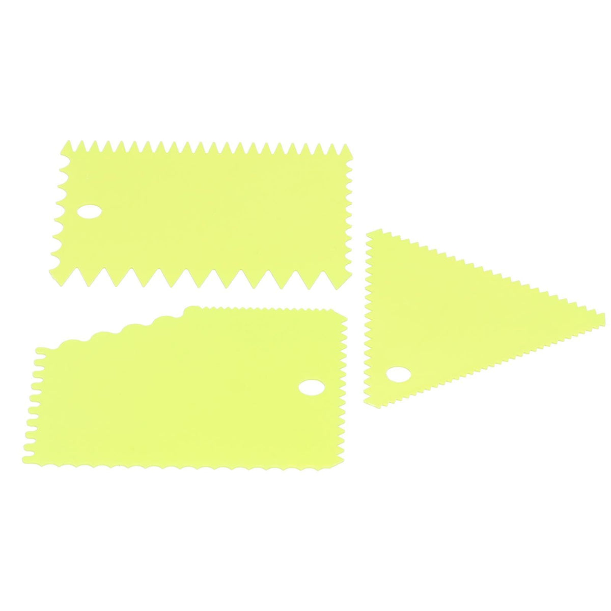 3PCS/Set Cake Cream Scraper Pasty Cutters Scraper Irregular Teeth Edge DIY SmootherGreen