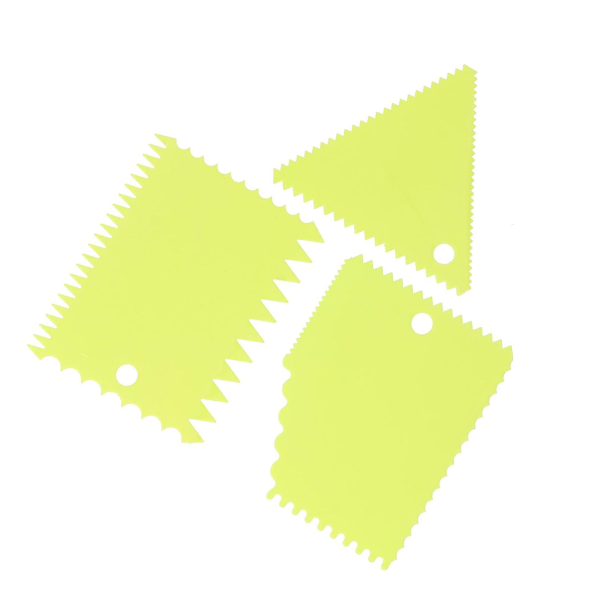 3PCS/Set Cake Cream Scraper Pasty Cutters Scraper Irregular Teeth Edge DIY SmootherGreen