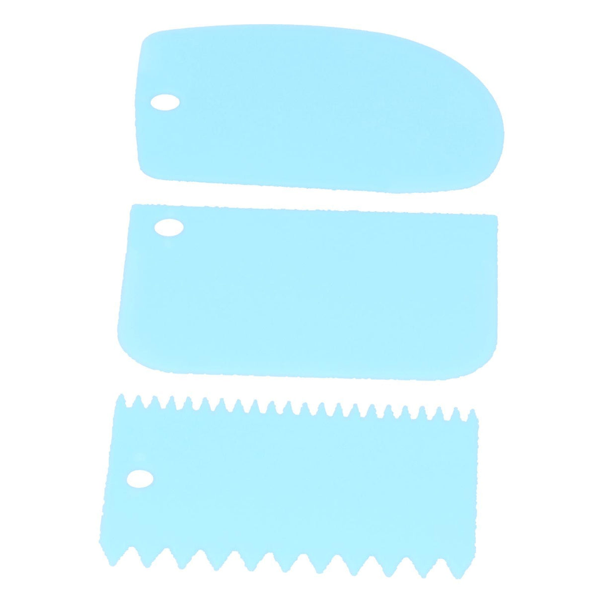3PCS/Set Cake Cream Scraper Dough Pasty Cutters Scraper Kitchen Tool DIY Baking ToolBlue