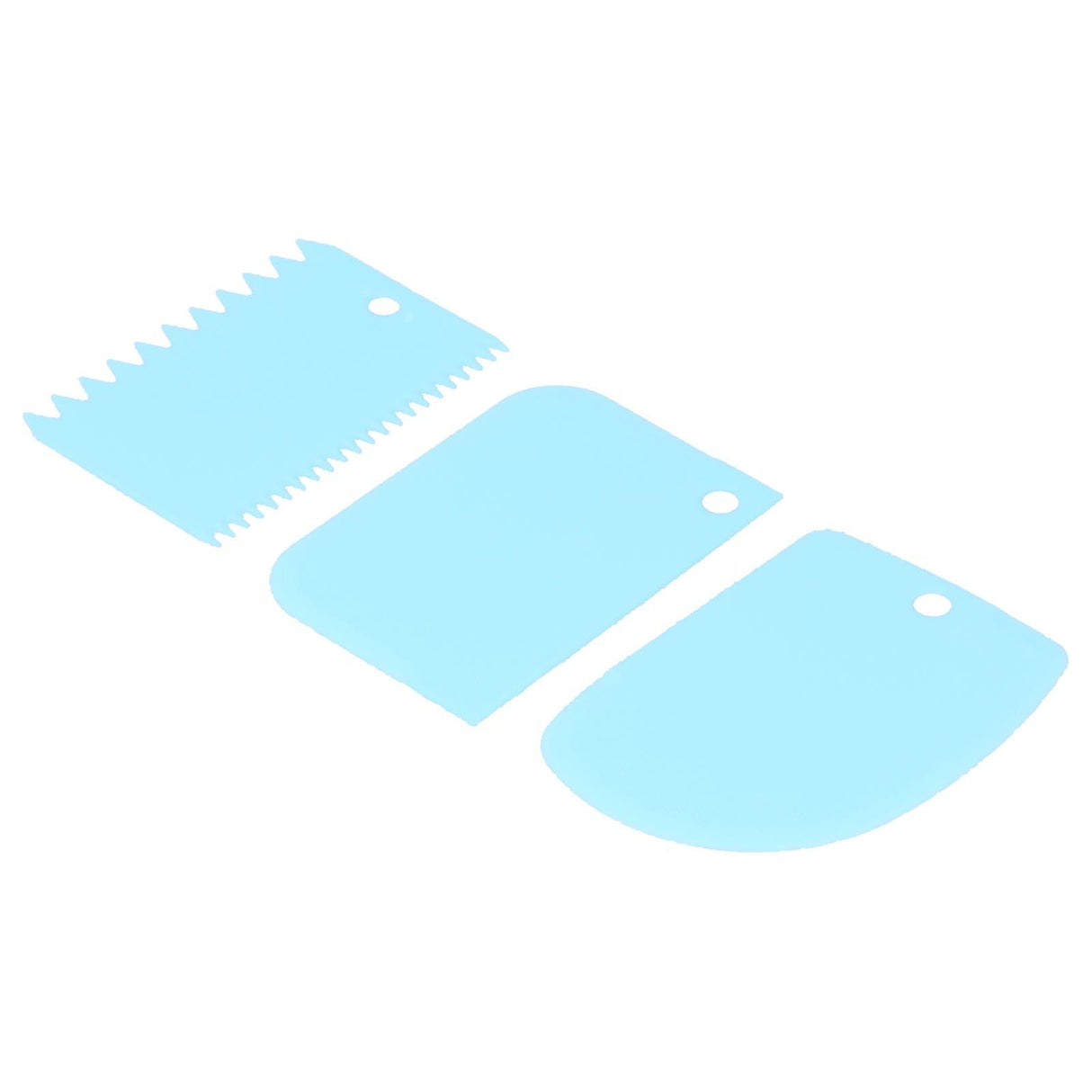 3PCS/Set Cake Cream Scraper Dough Pasty Cutters Scraper Kitchen Tool DIY Baking ToolBlue