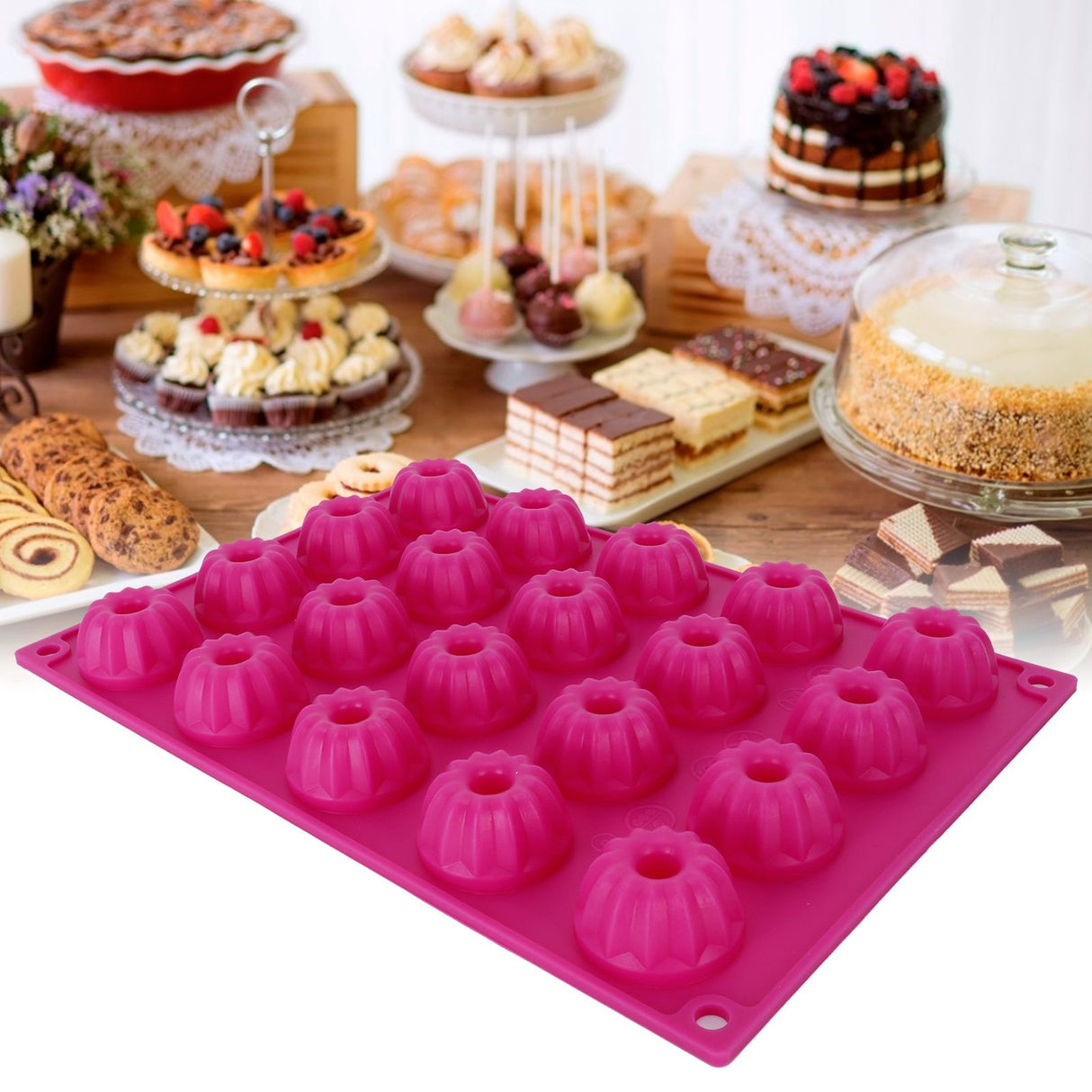 Rose Red Silicone Cake Mold DIY NonStick Pastry Baking Mold for Baking Cake
