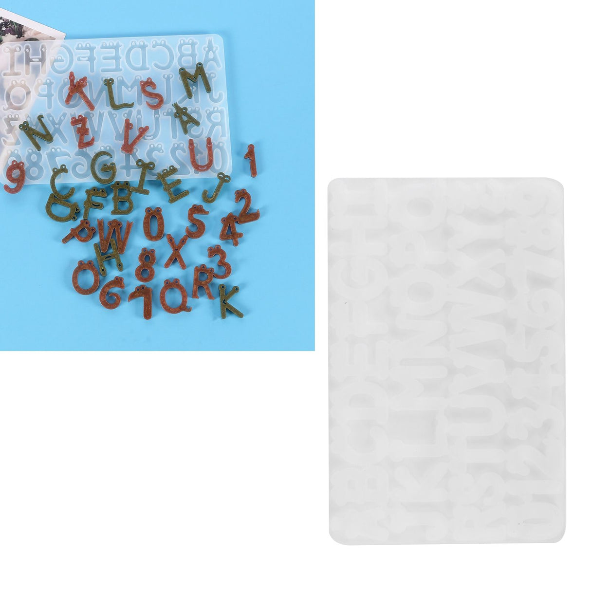 DIY Casting Mold English Alphabet Number Cookies Molds Cake Jewelry Keychain Decoration