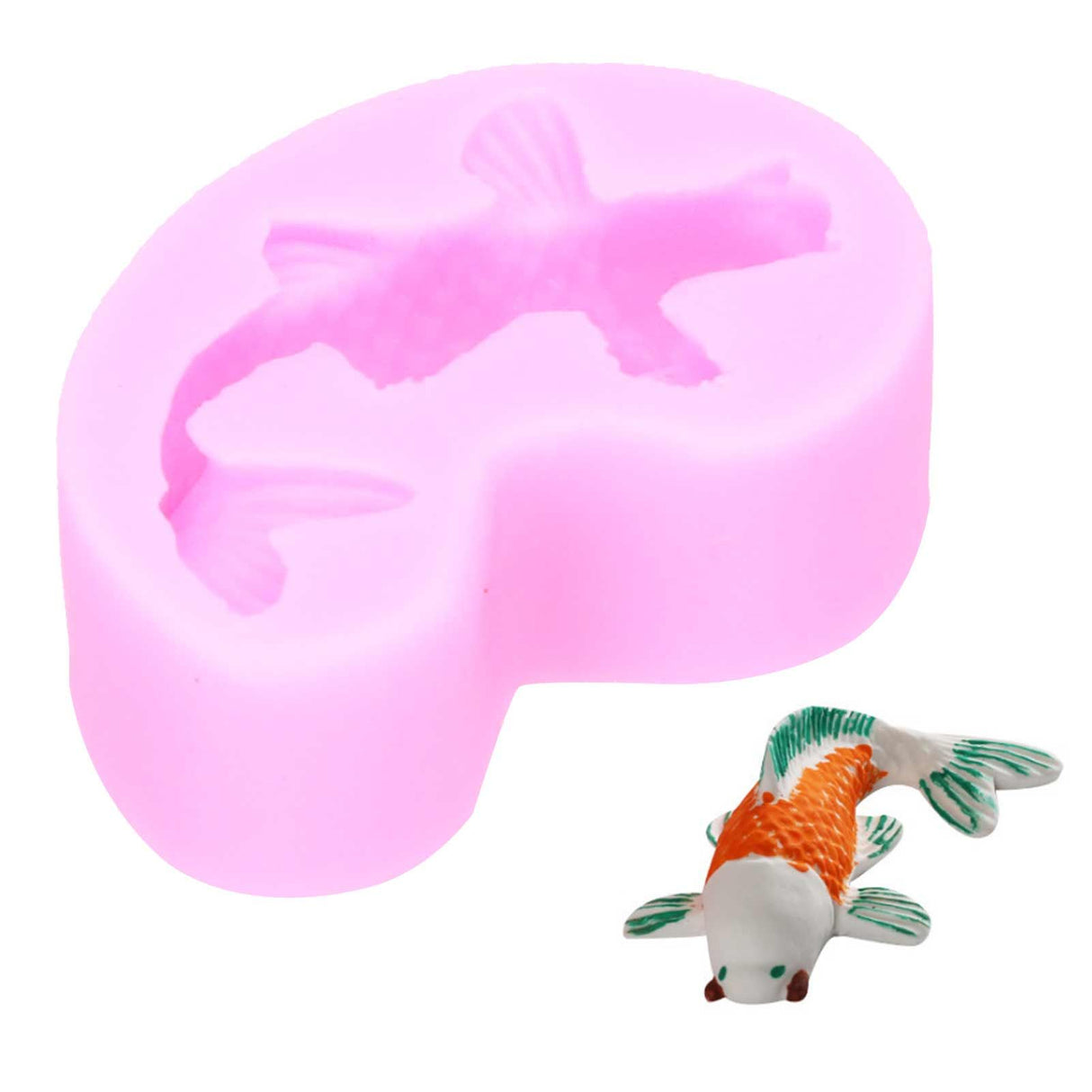 Goldfish Shape Mold DIY Liquid Silicone Fondant Mold Cake Chocolate Decoration MoldPink