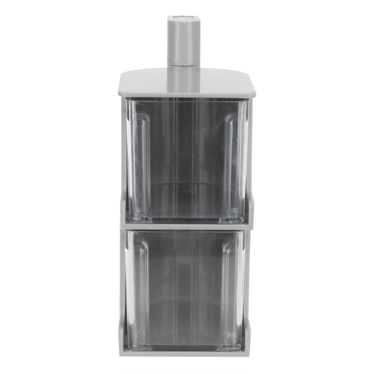 NoPunching WallMounted Seasoning Box Rotatable 2Layer Drawer Type Box for Kitchen(Gray )
