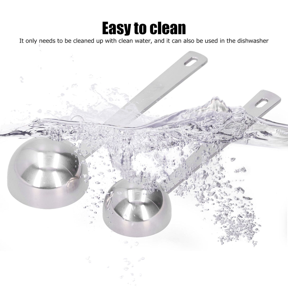 2Pcs 304 Stainless Steel Measuring Spoon with Long Handle Measuring Scoop for Milk Powder Tools