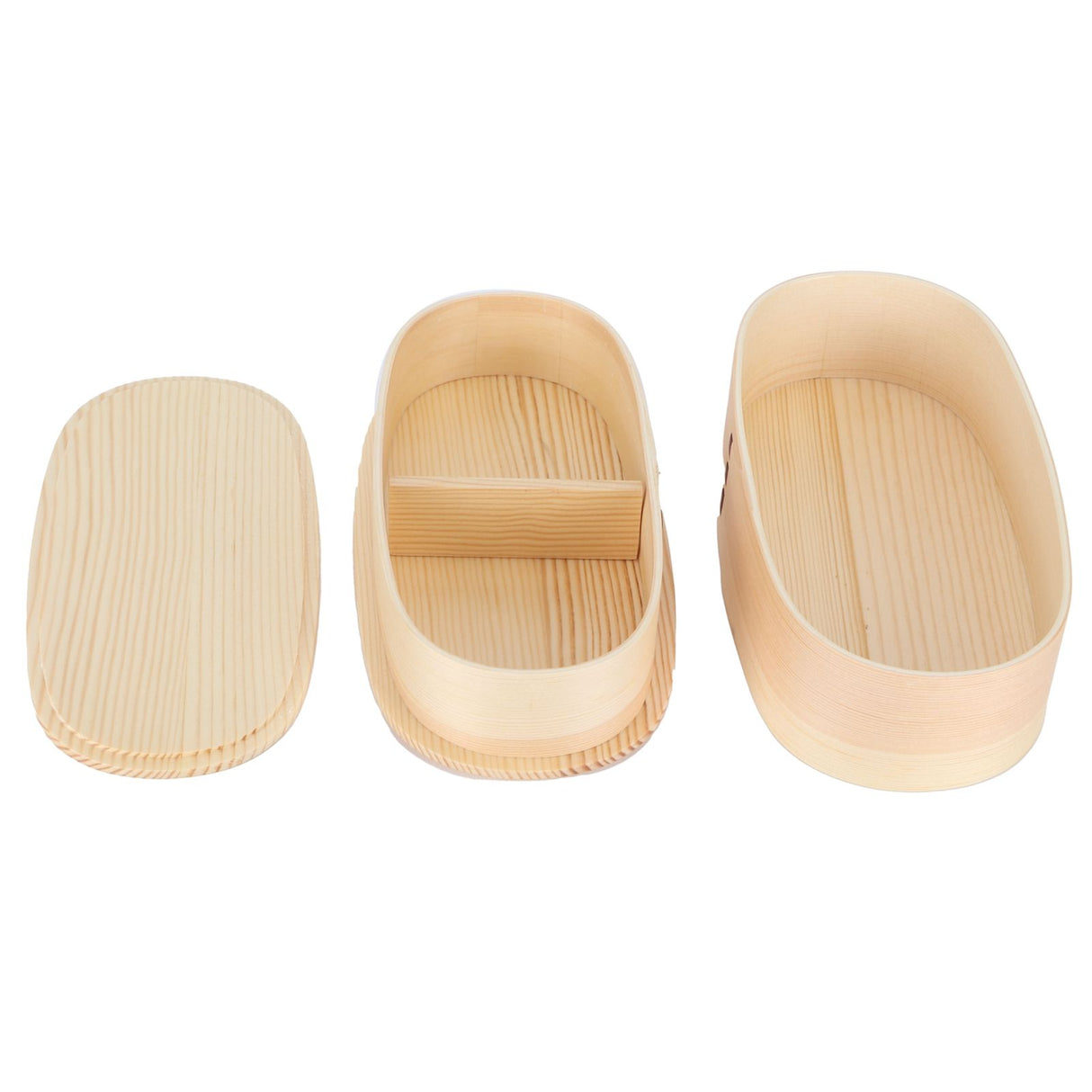 Lunch Box Set Japanese Style Wooden Food Storage Container for Students Workers 19x10x9.5cmWood Color