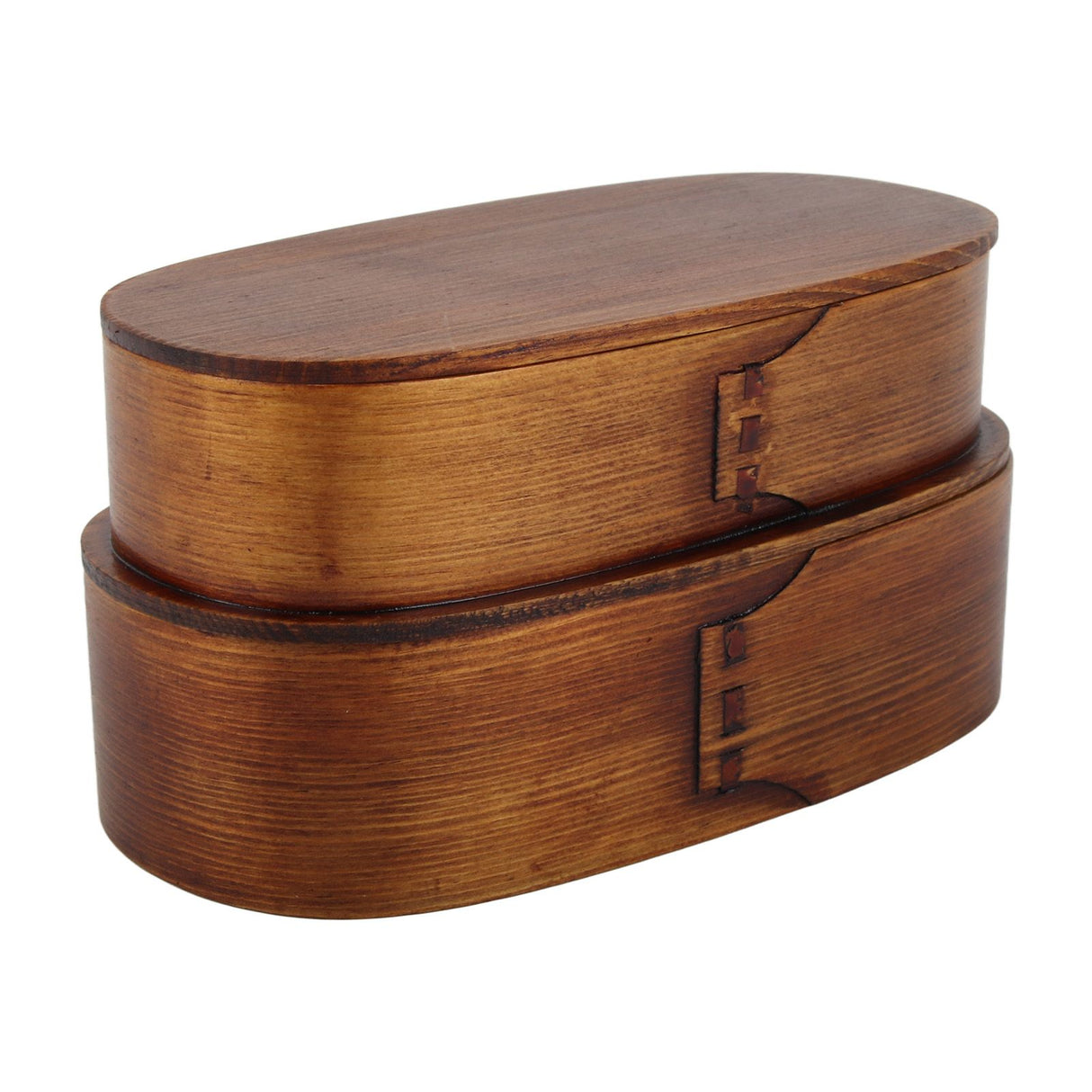 Lunch Box Set Japanese Style Wooden Food Storage Container for Students Workers 19x10x9.5cmPainted