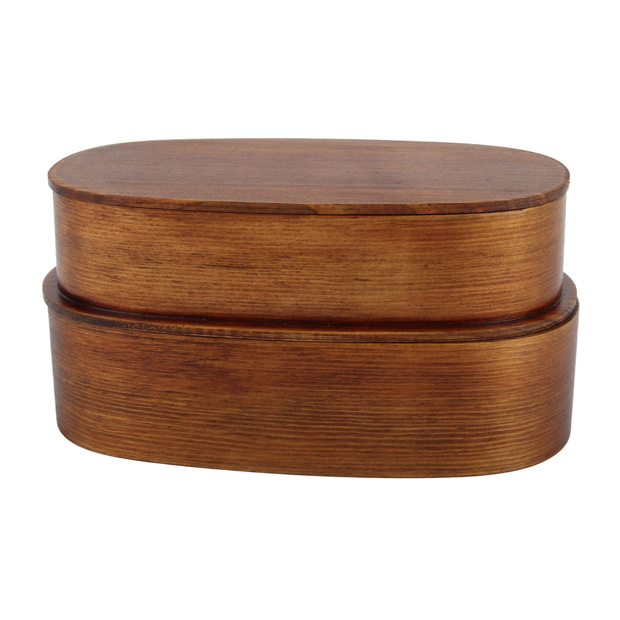 Lunch Box Set Japanese Style Wooden Food Storage Container for Students Workers 19x10x9.5cmPainted