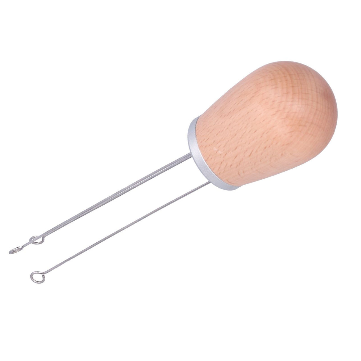 Needle Type Coffee Powder Distributor Wood Handle Coffee Stirrer Distribution Tool(Silver Cover Beech )