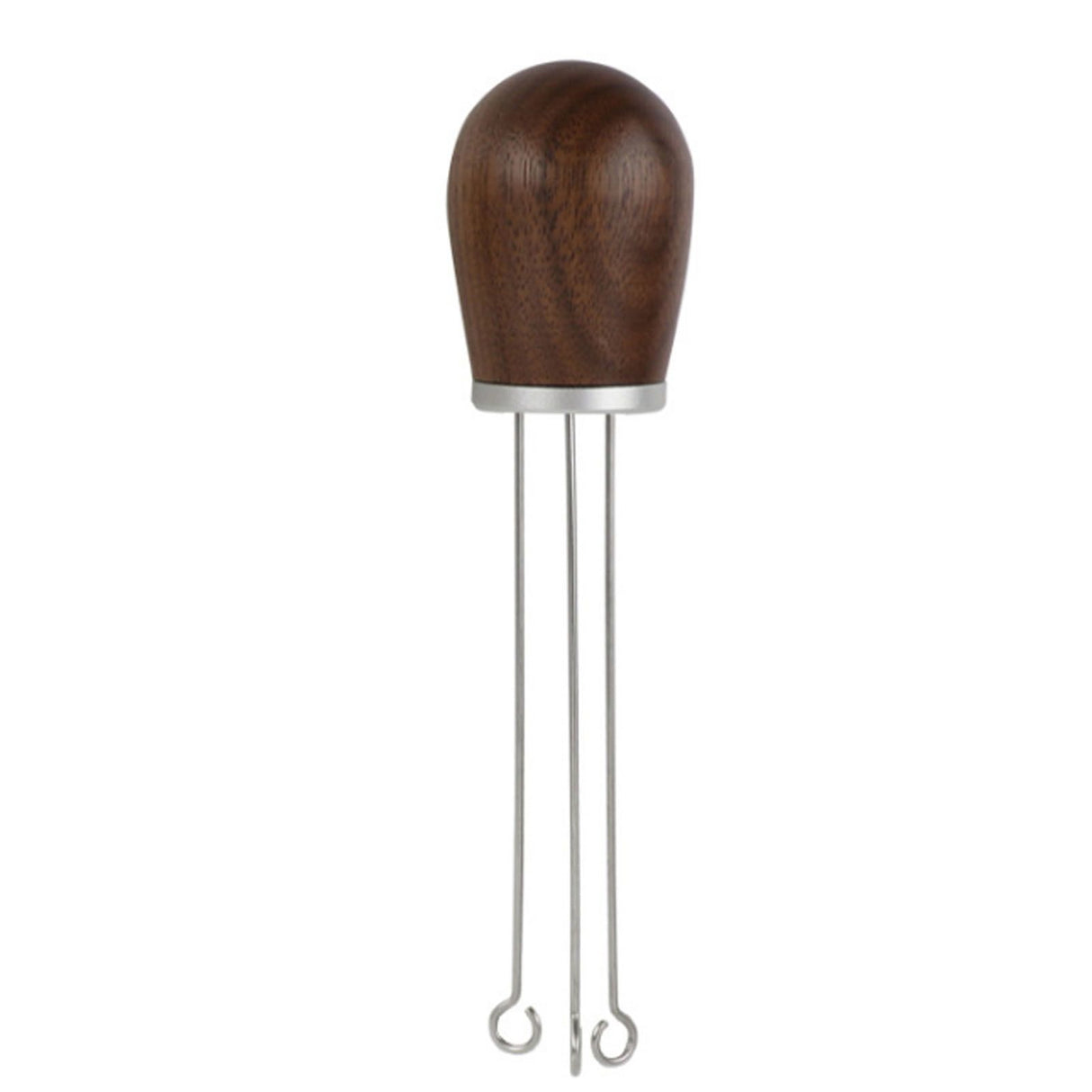Needle Type Coffee Powder Distributor Wood Handle Coffee Stirrer Distribution Tool(Couvercle argenté noyer )