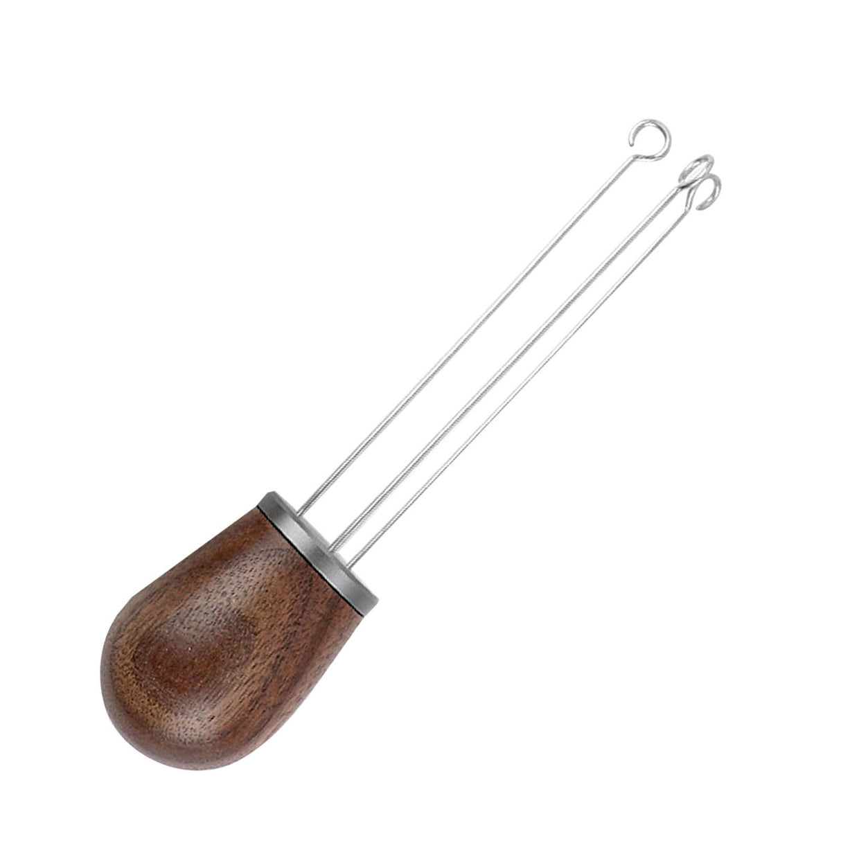 Needle Type Coffee Powder Distributor Wood Handle Coffee Stirrer Distribution Tool(Couvercle argenté noyer )