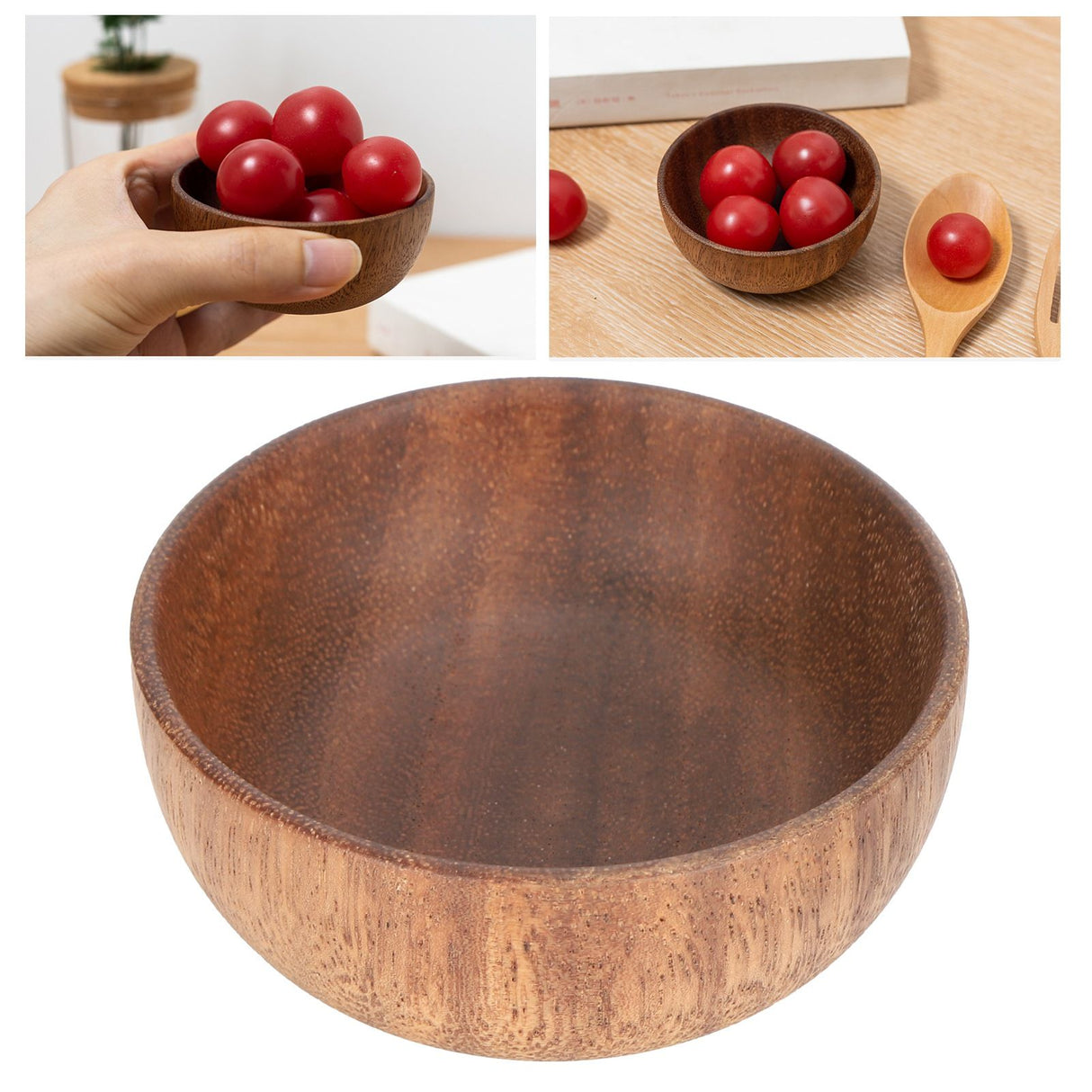 Food Grade Wooden Small Bowl MultiFunction Japanese Dipping Tableware Bowl for Kitchen