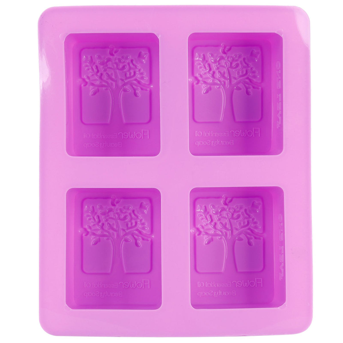 4Gird Purple Silicone HandMade Soap Mold High Temperature Resistant DIY Cake Mold for Baking