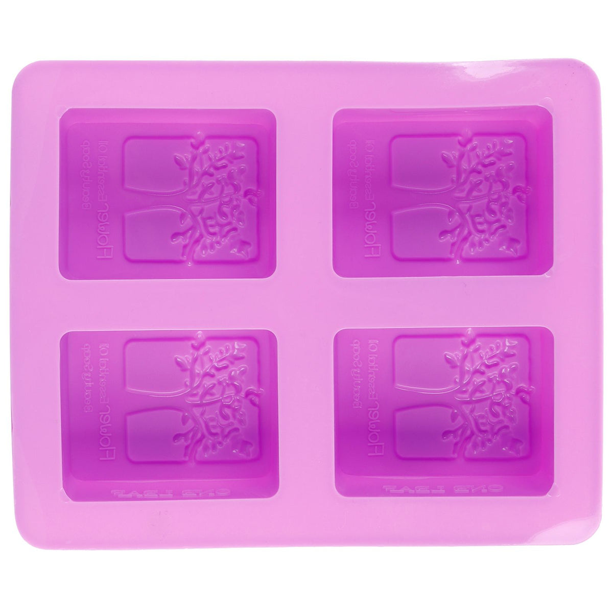 4Gird Purple Silicone HandMade Soap Mold High Temperature Resistant DIY Cake Mold for Baking