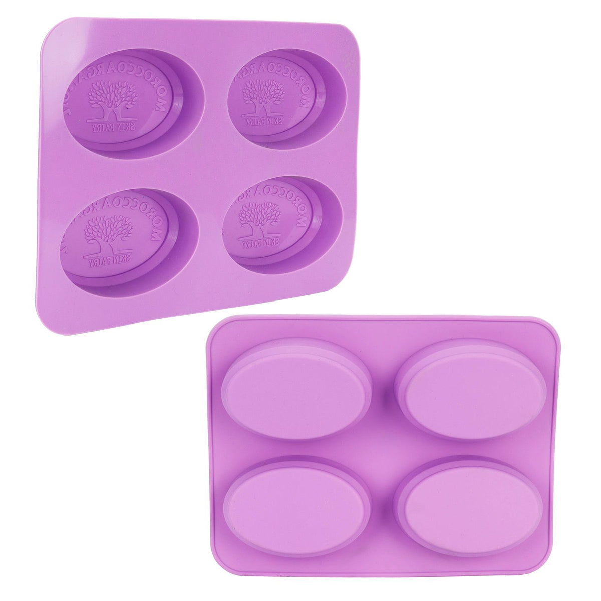 4Gird Silicone Cake Mold Oval Aroma Candle HandMade Soap Mold for DIY Baking Tool