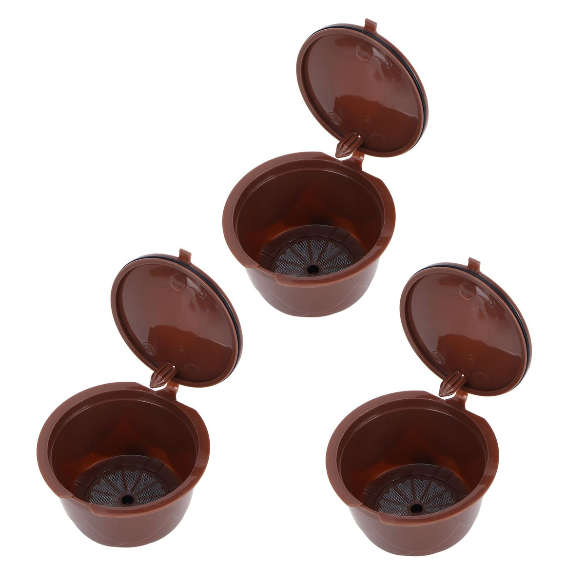 Coffee Capsules Reusable Refillable Coffee Cup Filter Kit Fit for DOLCE GUSTO Machine(Coffee 3 Capsules1 Spoon 1 Brush)