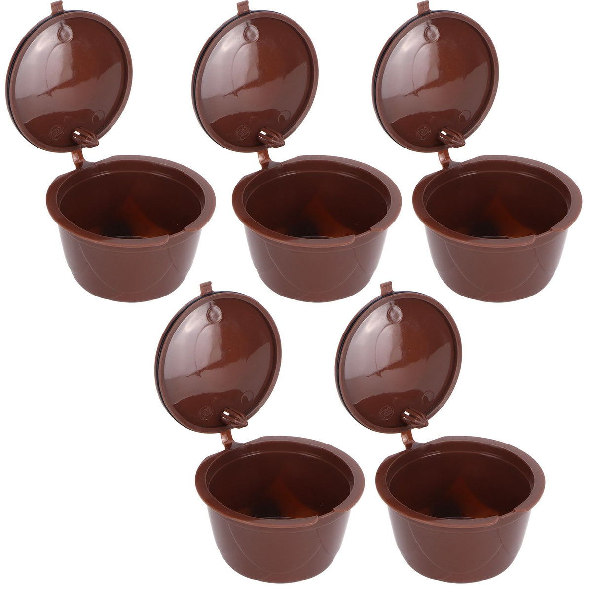 Coffee Capsules Reusable Refillable Coffee Cup Filter Kit Fit for DOLCE GUSTO Machine(Coffee 5 Capsules1 Spoon 1 Brush)