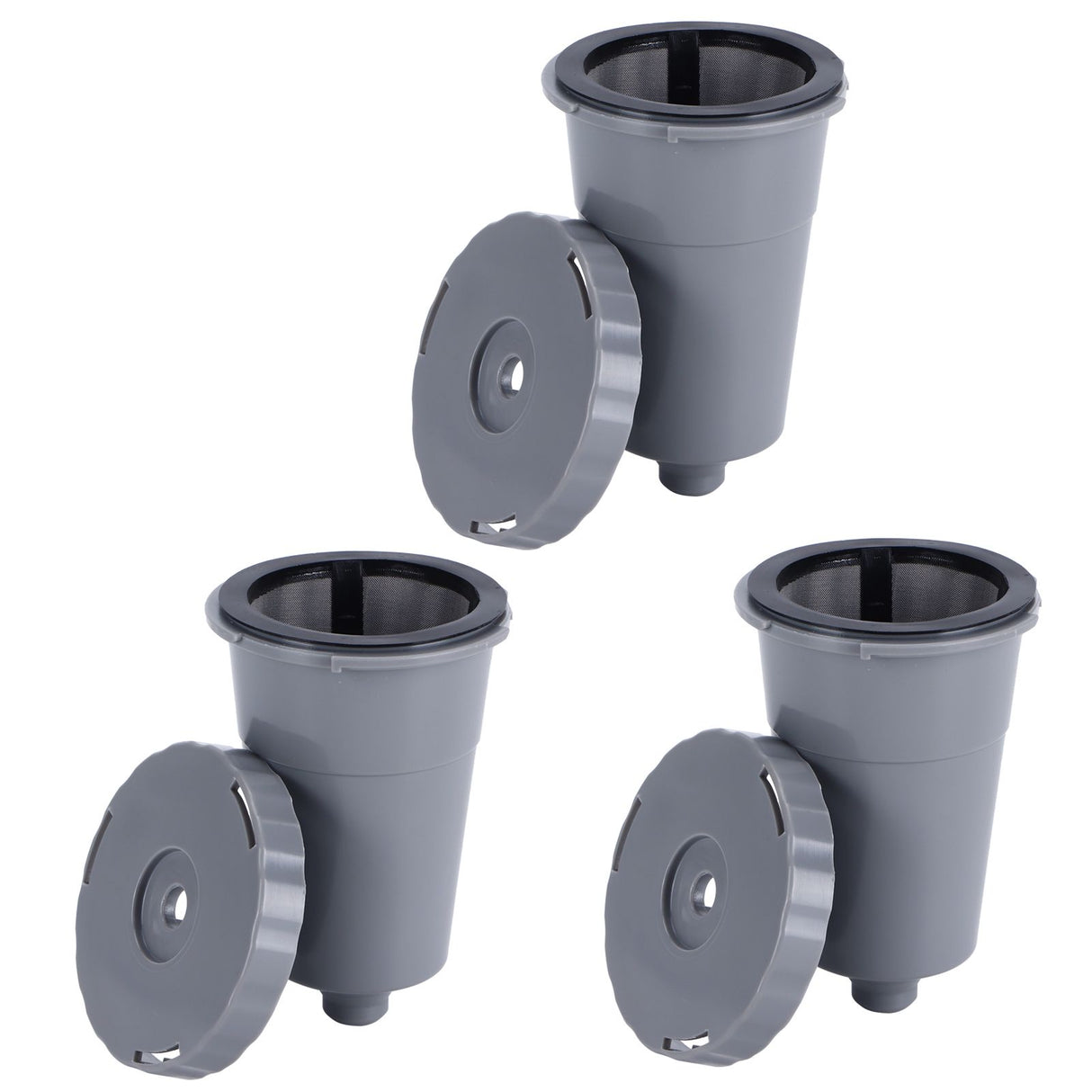 3PCS Refillable Coffee Capsule Reusable Coffee Filter Cup with Brush Spoon Set Fit for keurig