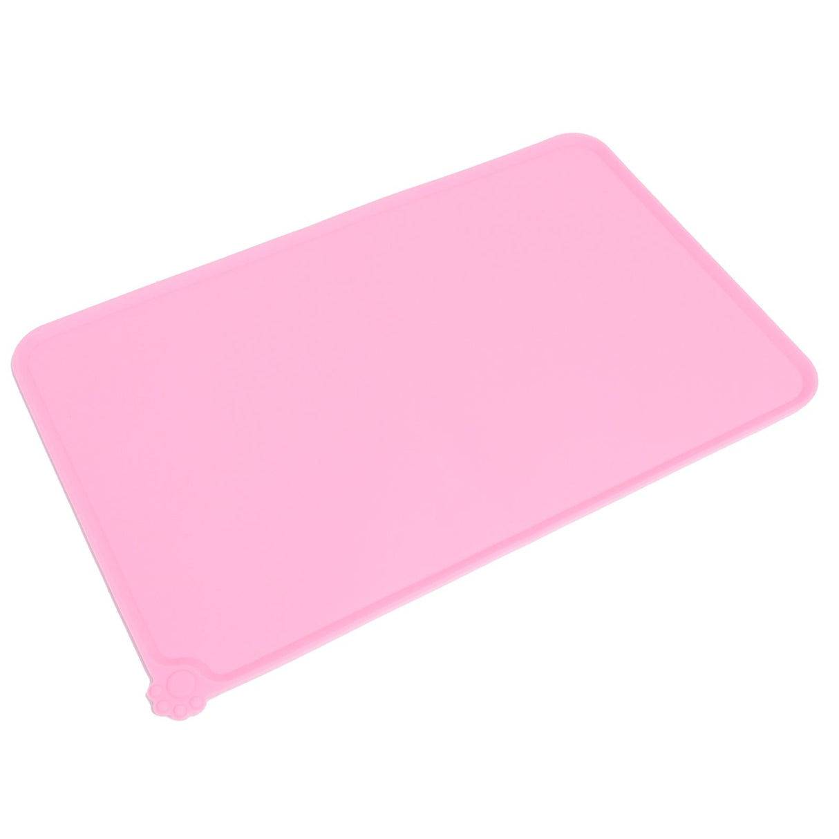 Pet Food Pad Silicone Waterproof Non Slip Bowl Drinking Feeding Mat Placemat for Dog Cat(Red )