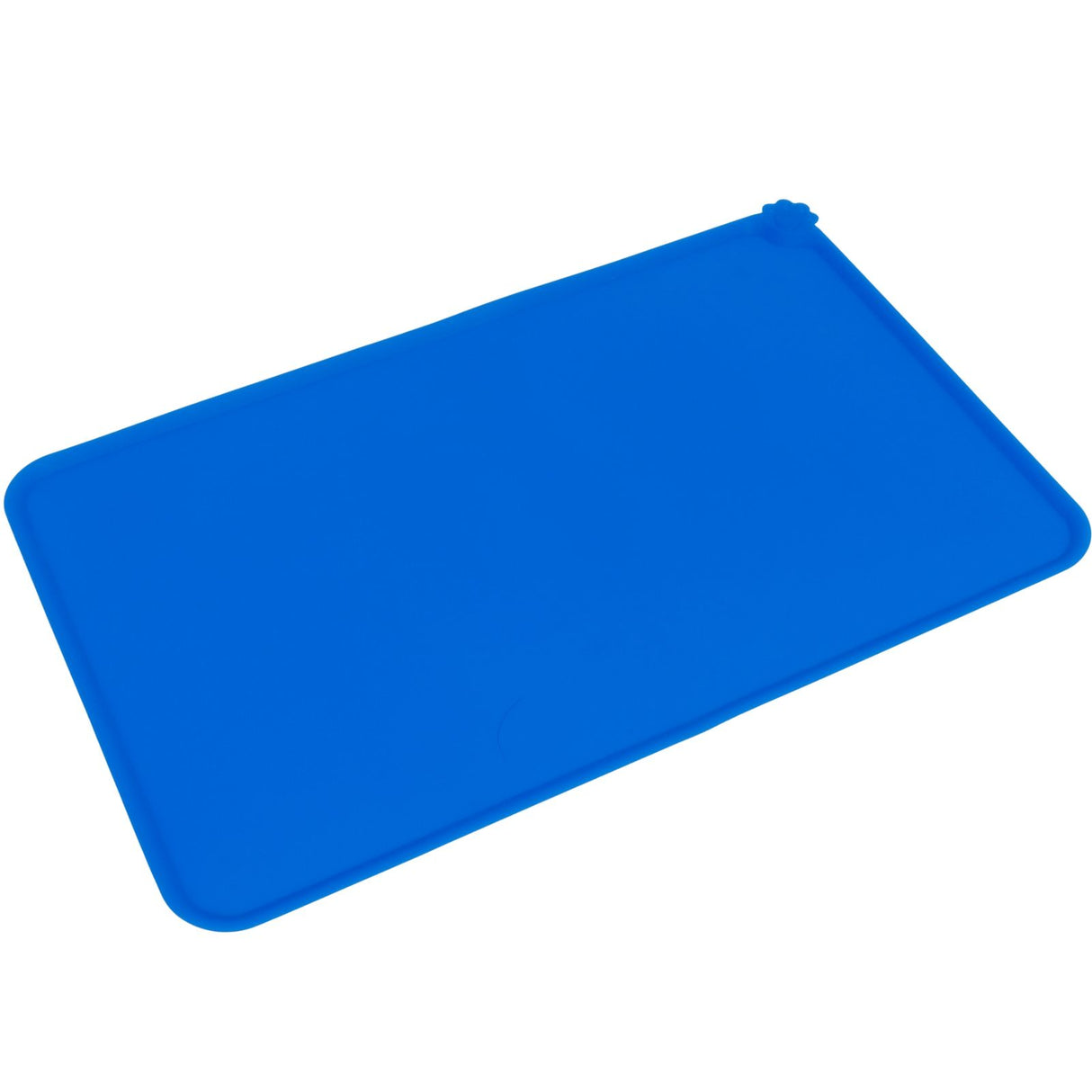 Pet Food Pad Silicone Waterproof Non Slip Bowl Drinking Feeding Mat Placemat for Dog Cat(Blue )