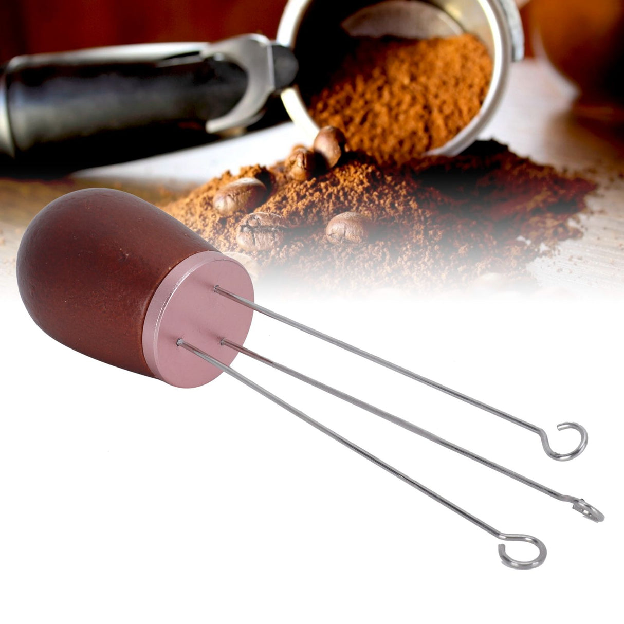 Needle Type Coffee Wooden Powder Dispenser Coffee Stirrer with Handle for Stiring CoffeeRose Gold