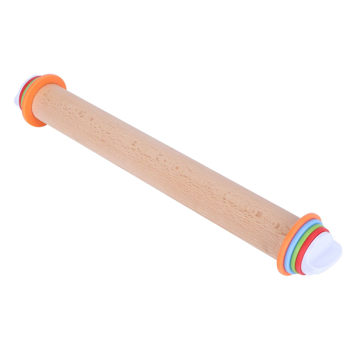 Adjustable Beech and PP Rolling Pin with Detachable Ring for Cake Egg Tart Kitchen Bakery