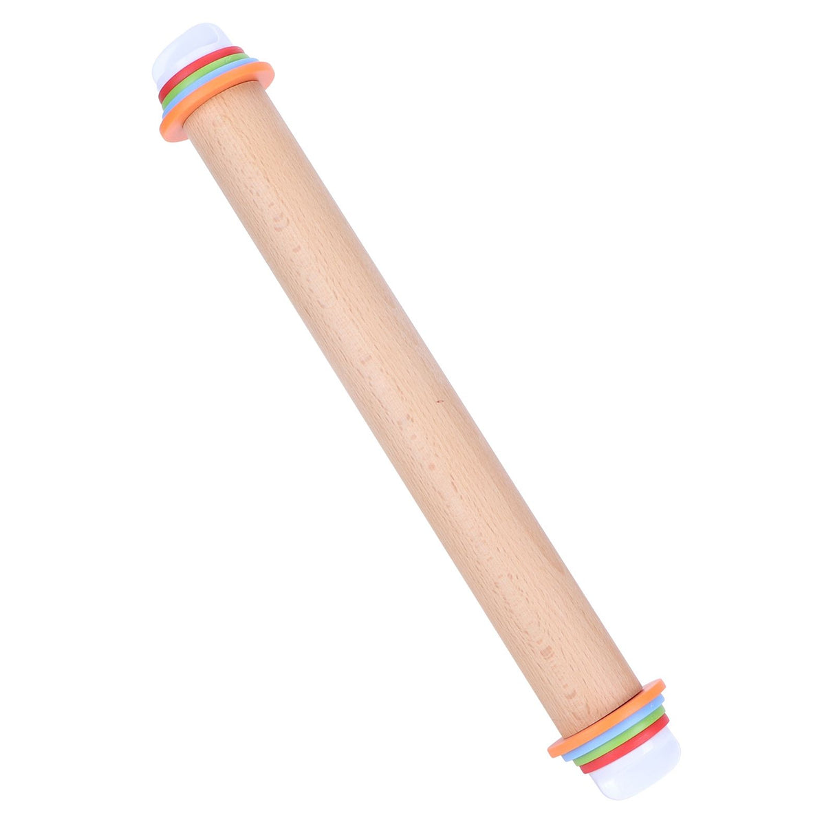 Adjustable Beech and PP Rolling Pin with Detachable Ring for Cake Egg Tart Kitchen Bakery