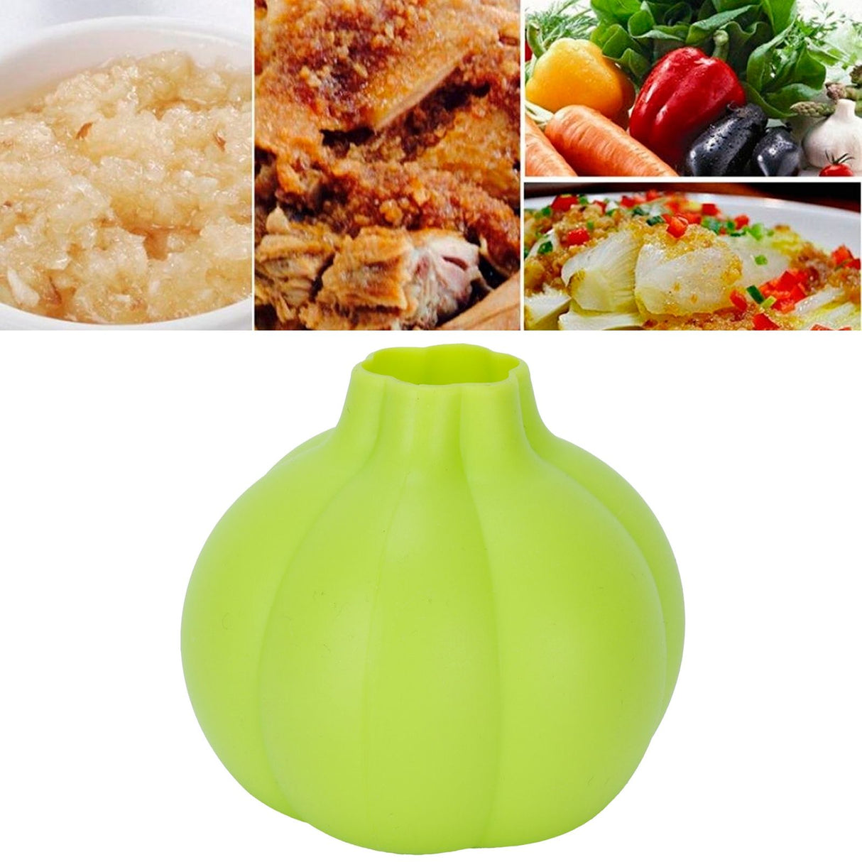 Green Silicone Garlic Peeler Food Grade Soft Material Peeling Tool for Home Kitchen