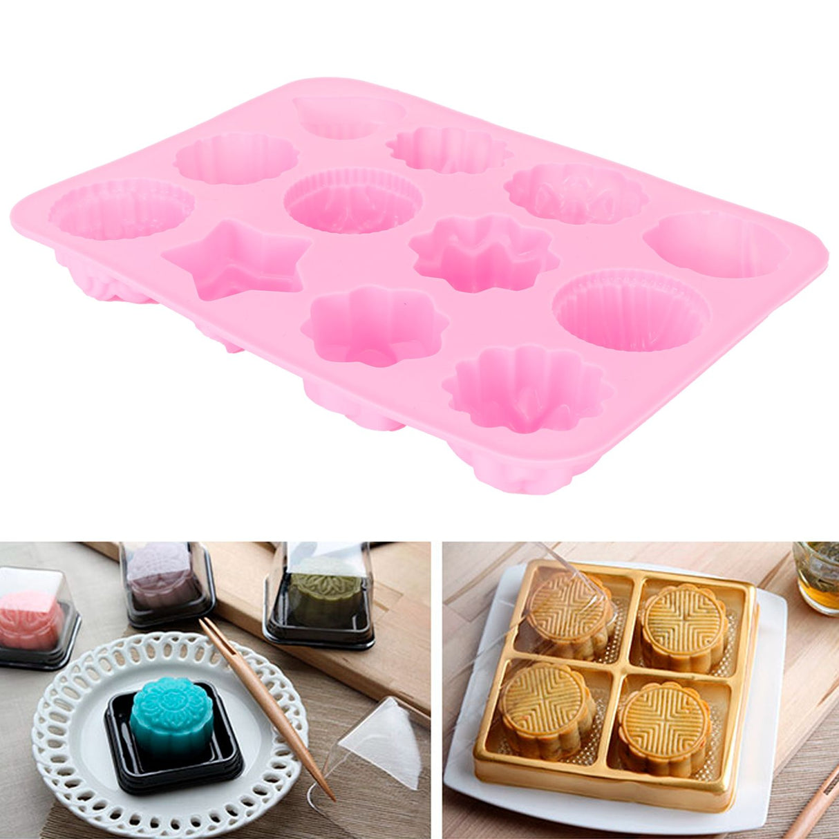 12-Grid Silicone Mold DIY Chocolate Cake Pudding Fondant Baking Mould Kitchen Supply