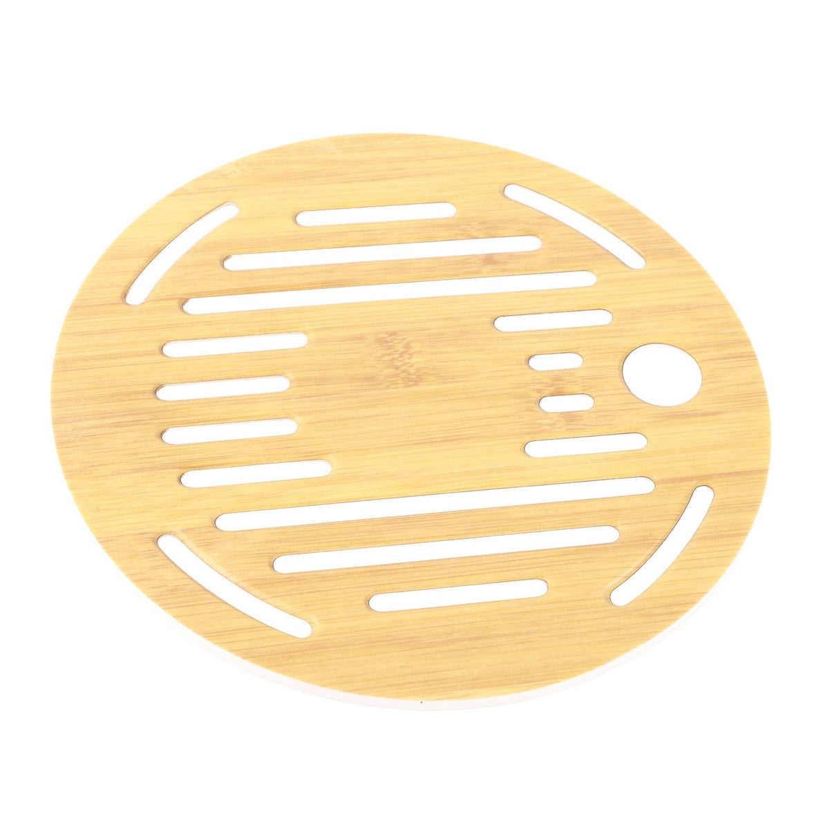 Bamboo Round Tea Tray Teapot Mat Serving Tray Drainage Water Storage Tea Set Home Supplies8in