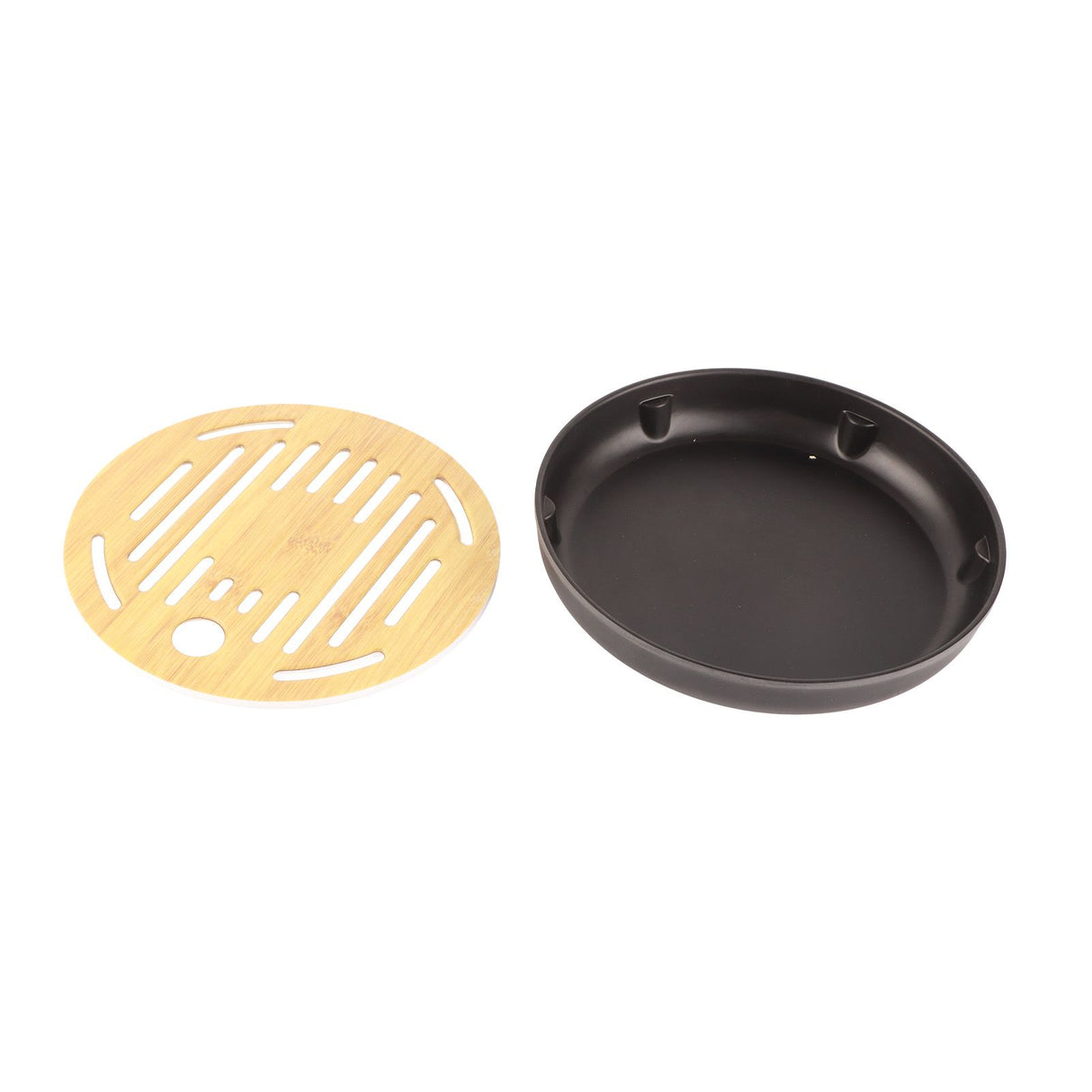 Bamboo Round Tea Tray Teapot Mat Serving Tray Drainage Water Storage Tea Set Home Supplies8in