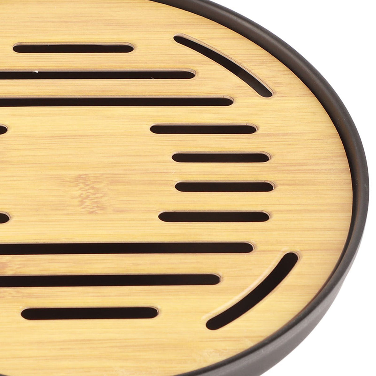 Bamboo Round Tea Tray Teapot Mat Serving Tray Drainage Water Storage Tea Set Home Supplies8in