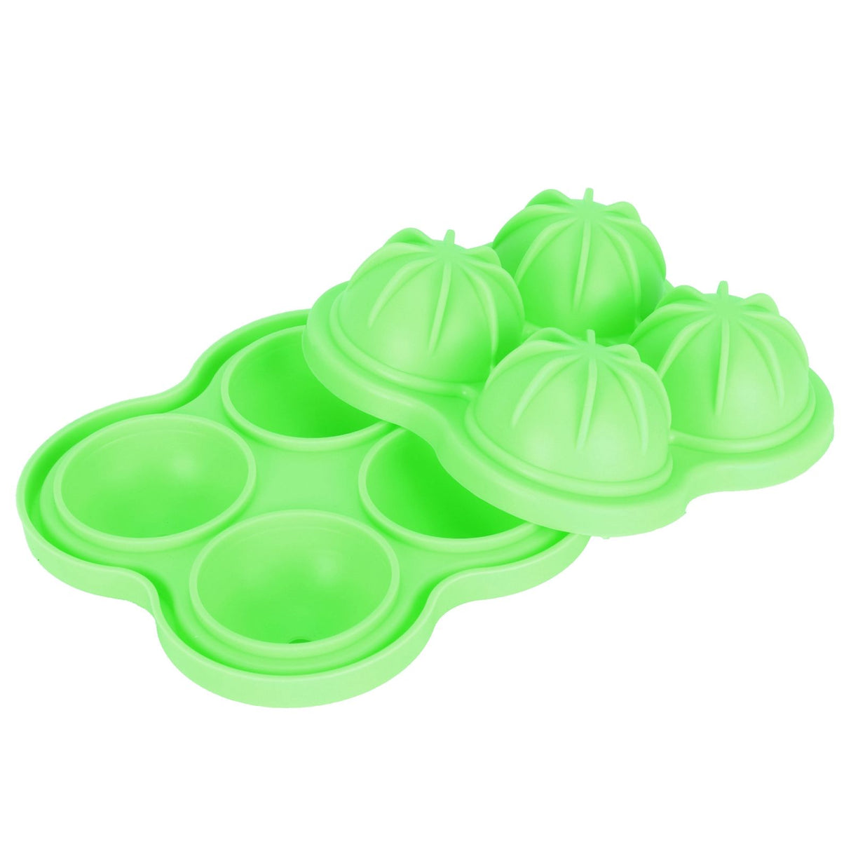 4 Hole Ice Cubes Mold Silicone Ice Ball Maker Mould Tray for Home Kitchen SuppliesGreen