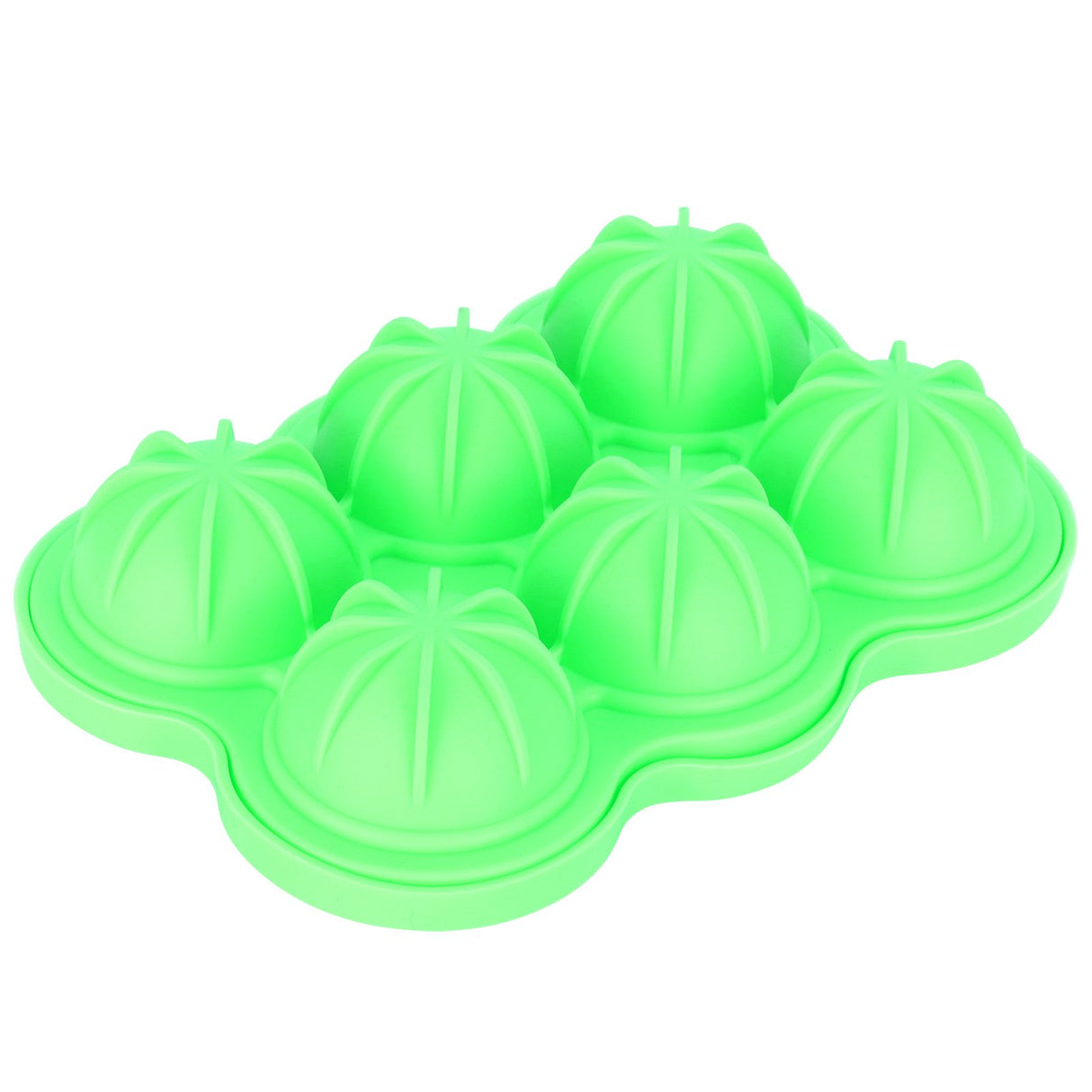 6-Grid Ice Ball Maker Reusable Silicone Ice Ball Mold Tray for Home Kitchen Bar UseGreen